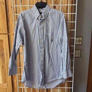 Ralph Lauren Black and White Striped Button Down Shirt